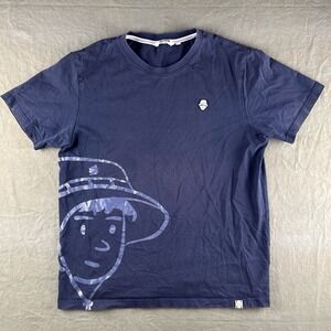Lafuma Graphic T Shirt Navy Outdoor Hiking Logo Tee Mens XL Cotton